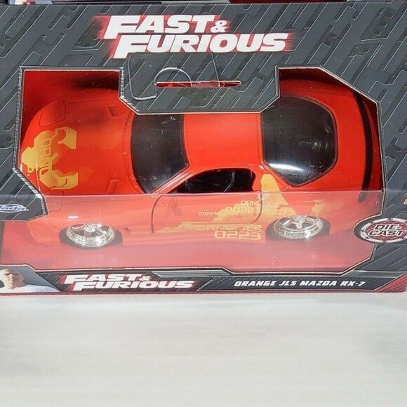 Jada Fast & Furious Orange JLS Mazda RX-7 1:32 Die-cast Collectible Car New - Picture 4 of 7